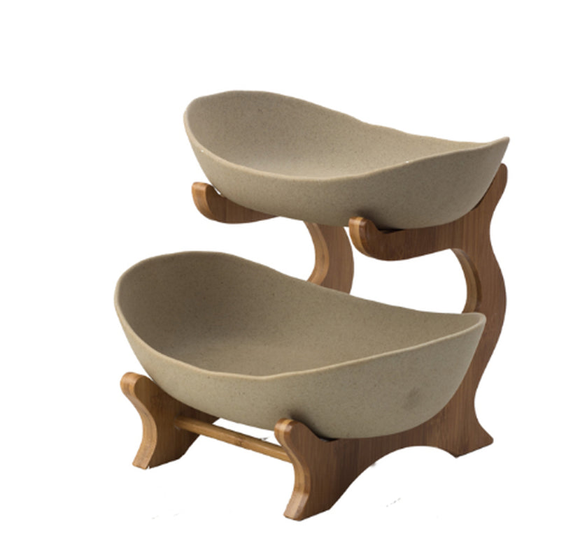 Nordic Elegance 3-Tier Ceramic Fruit & Snack Plate