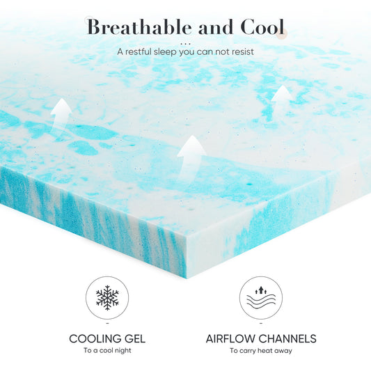 Memory Foam Cooling Gel Bed Topper