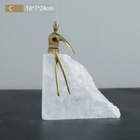 Bronze Man Crystal Stone Ornament