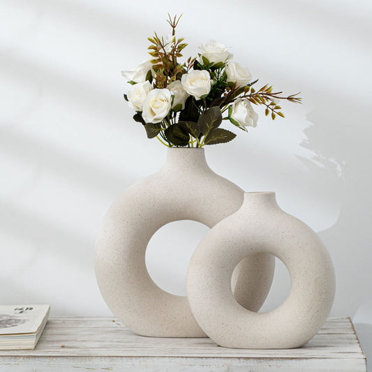 Frosted Porcelain Flower Vase – Minimalist Style